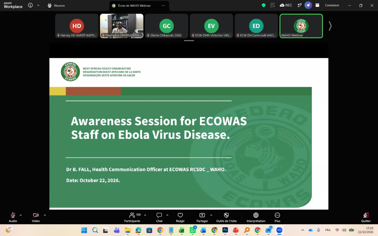 L'OOAS et la commission de la CEDEAO renforcent les capacités du personnel pour prévenir Ebola